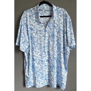Robert Graham Polo Shirt Men 2XL‎ Multicolor Abstract Print Short Sleeve Stretch